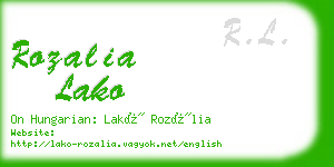 rozalia lako business card